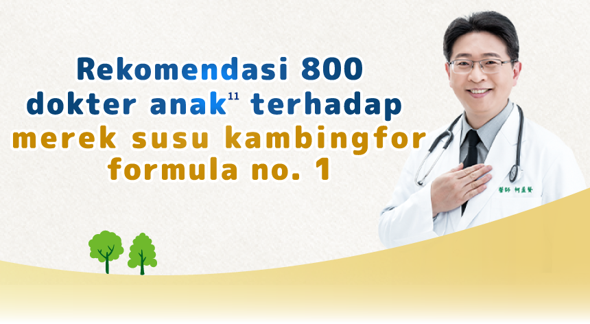Rekomendasi 800 dokter anak  terhadap merek susu kambing formula no.1